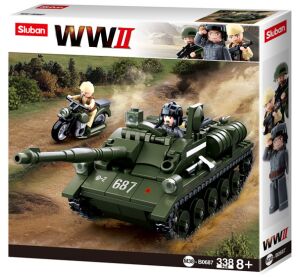 Sluban WWII M38-B0687 Soviet self-propelled gun SU-85 - Tank Fighter